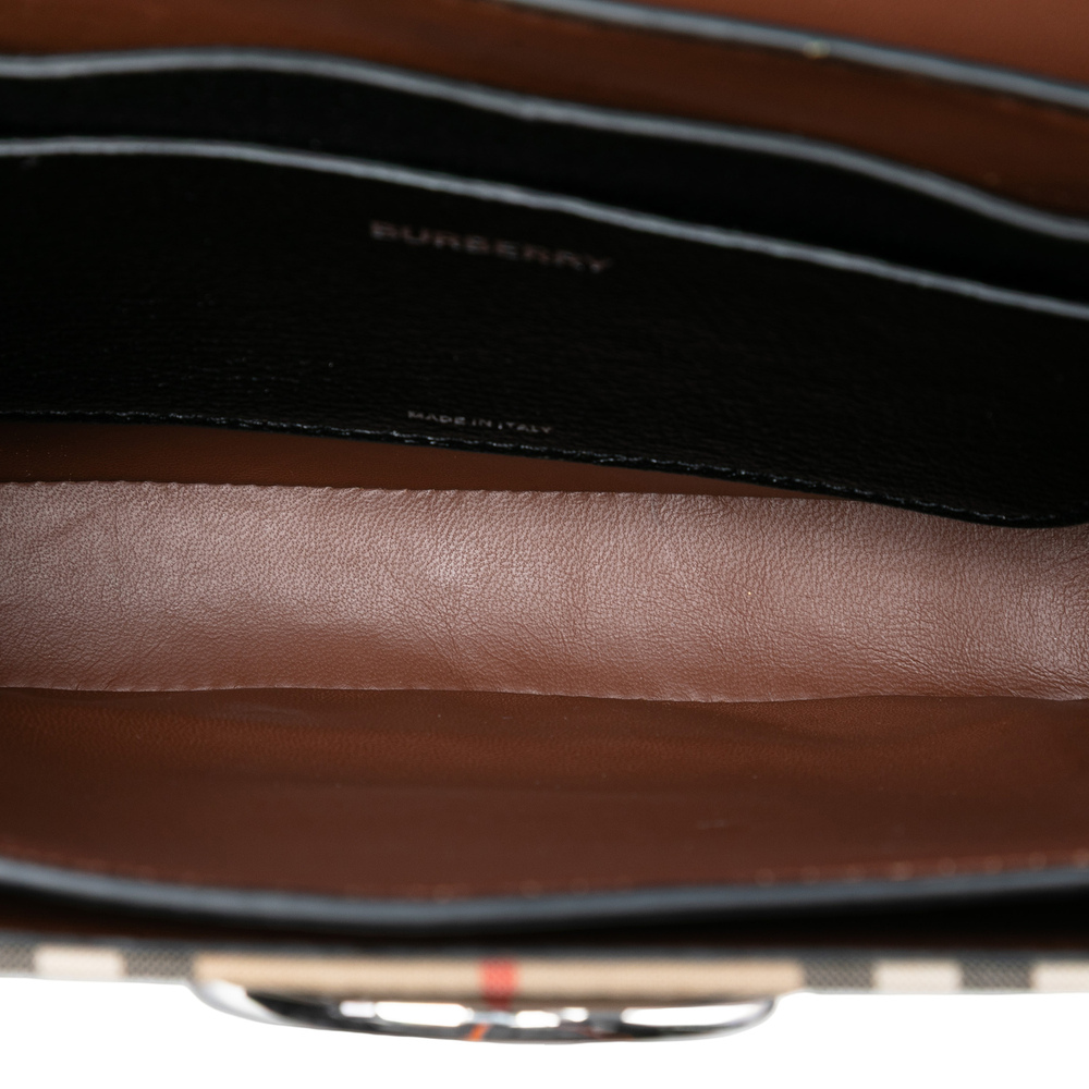 Pre-Loved Burberry Small House Check Trimmed Goatskin D Ring Crossbody - Picture 4 of 7